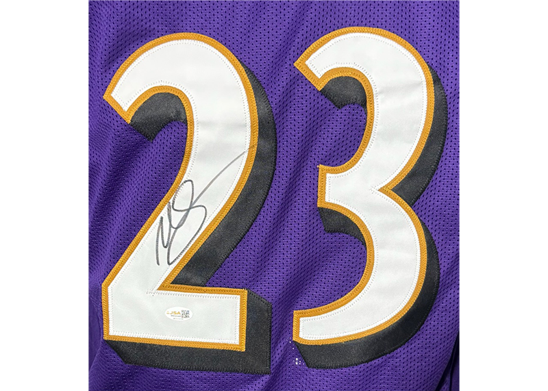 Willis McGahee Signed Baltimore Purple Football Jersey JSA