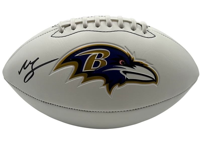 Willis McGahee Signed Baltimore Ravens Logo Football JSA