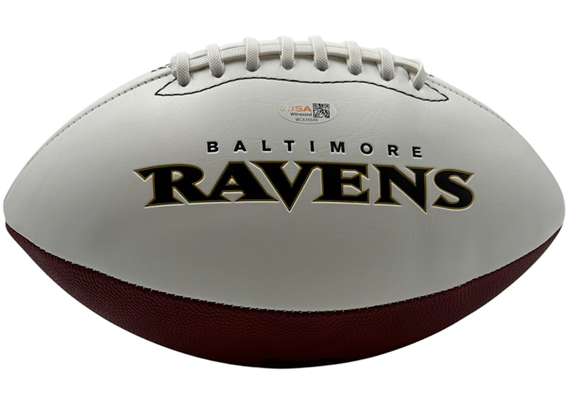 Willis McGahee Signed Baltimore Ravens Logo Football JSA