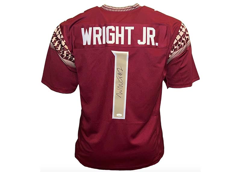 Winston Wright Jr. Signed Collage Football Jersey JSA