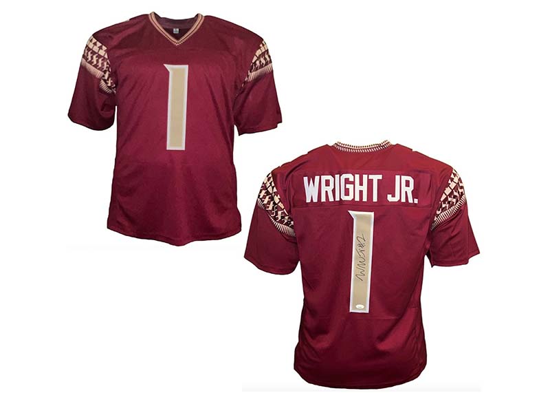 Winston Wright Jr. Signed Collage Football Jersey JSA