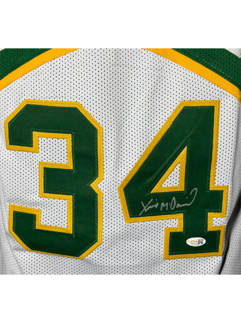 Xavier McDaniel Signed Seattle White Basketball Jersey JSA