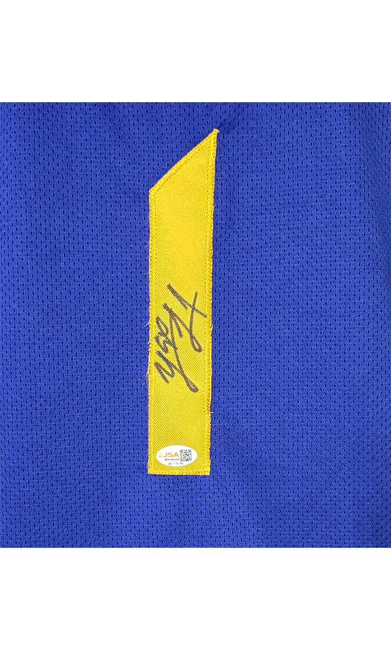 Yaxel Lendeborg Signed Golden State Blue Basketball Jersey JSA