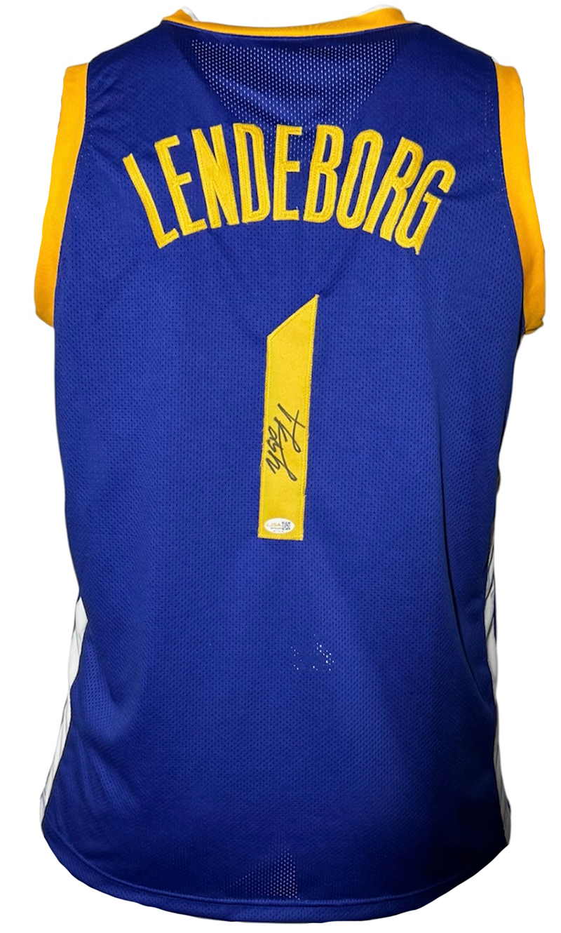 Yaxel Lendeborg Signed Golden State Blue Basketball Jersey JSA