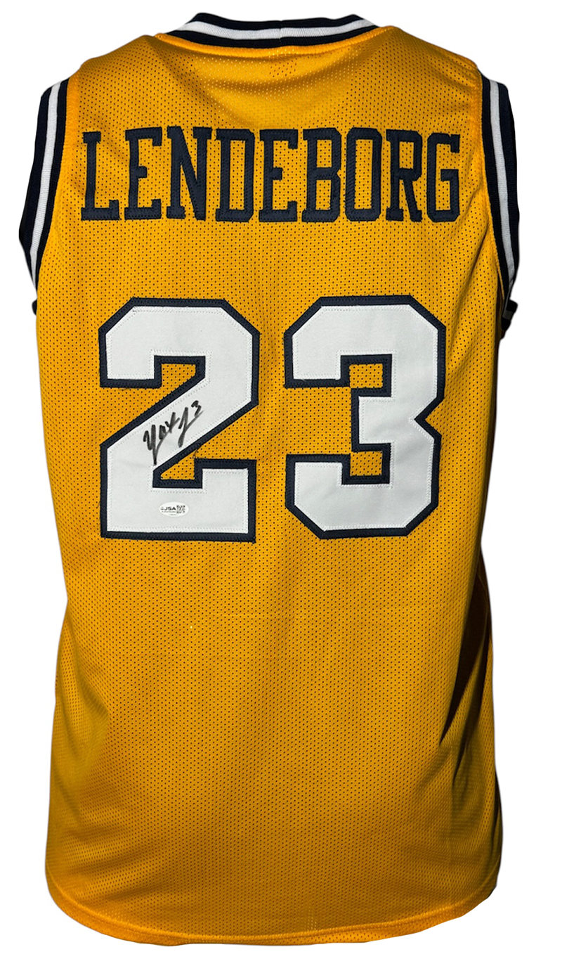 Yaxel Lendeborg Signed Michigan Yellow Basketball Jersey JSA