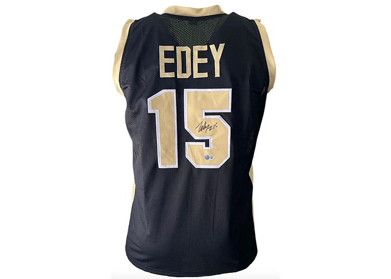 Zach Edey Signed Custom Purdue Black Basketball Jersey Beckett