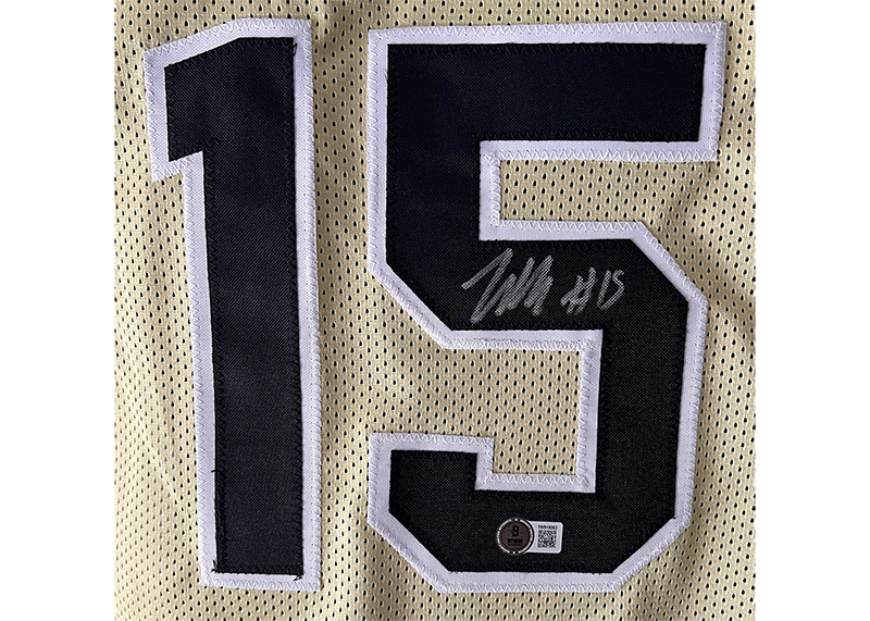 Zach Edey Signed Custom Purdue Gold Basketball Jersey Beckett