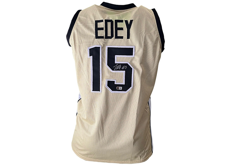 Zach Edey Signed Custom Purdue Gold Basketball Jersey Beckett