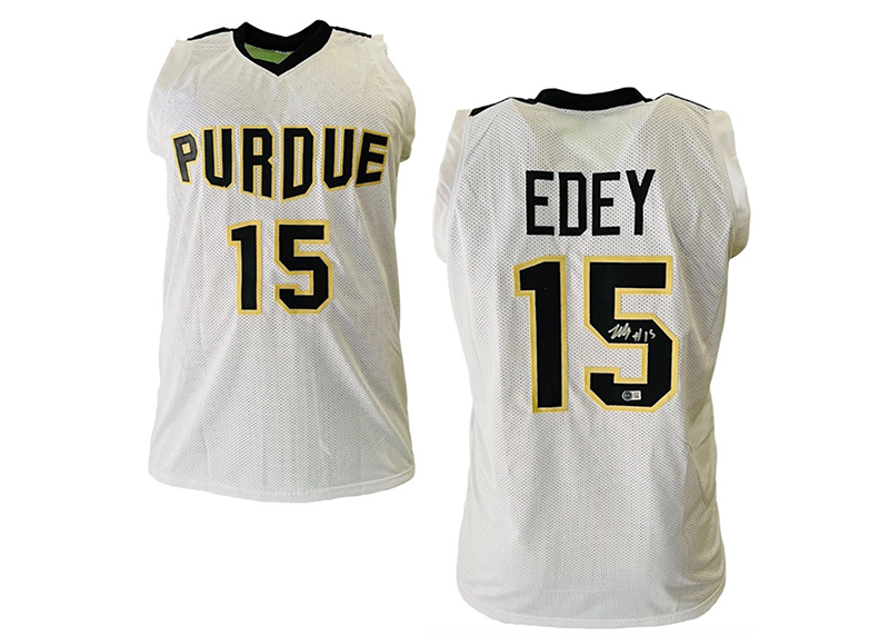 Zach Edey Signed Custom Purdue White Basketball Jersey Beckett