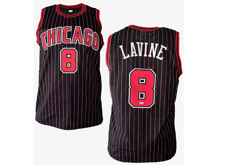 Zach LaVine Signed Chicago Custom Black Pinstripe Basketball Jersey PSA