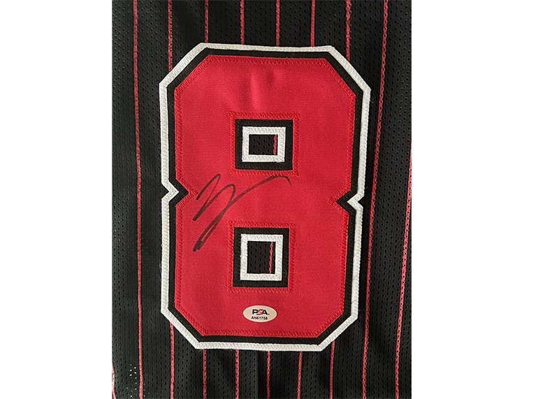 Zach LaVine Signed Chicago Black Pinstripe Basketball Jersey PSA