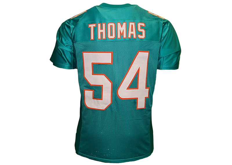 Zach Thomas Unsigned Miami Teal Football Jersey