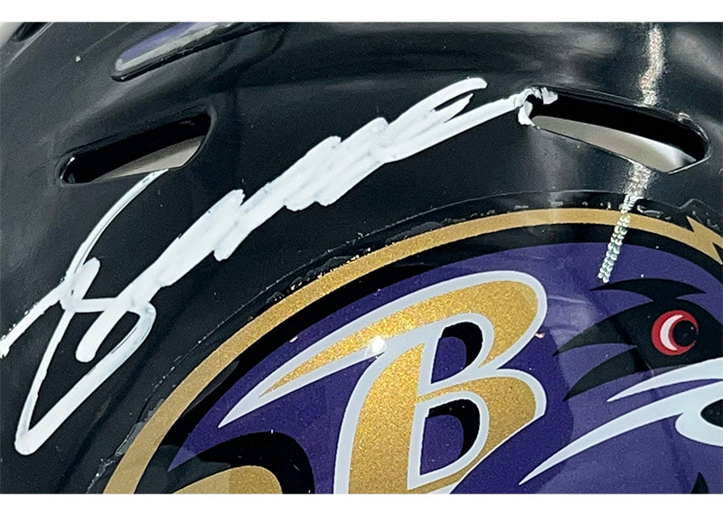 Zay Flowers Signed Baltimore Ravens Speed Mini Football Helmet JSA