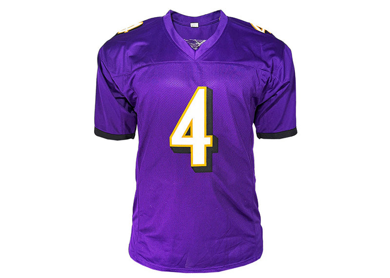 Zay Flowers Signed Baltimore Purple Football Jersey JSA