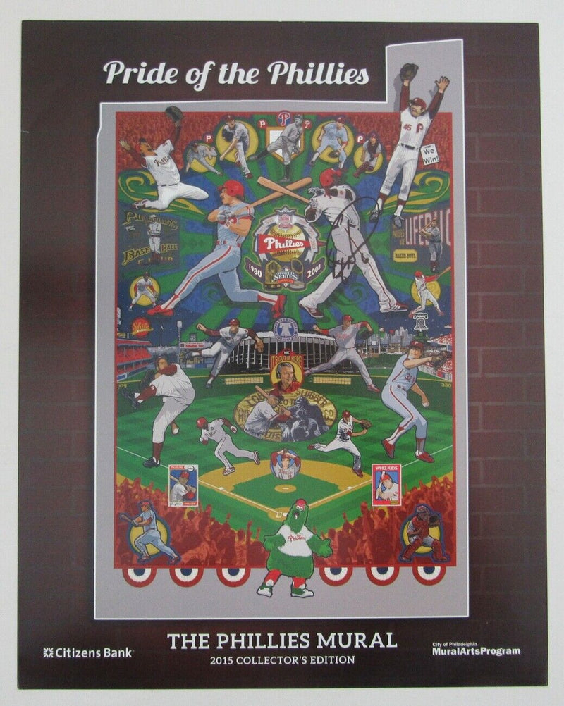 Ryan Howard Phillies Signed SGA CBP  11x14 2015 Phillies Mural Print 151743