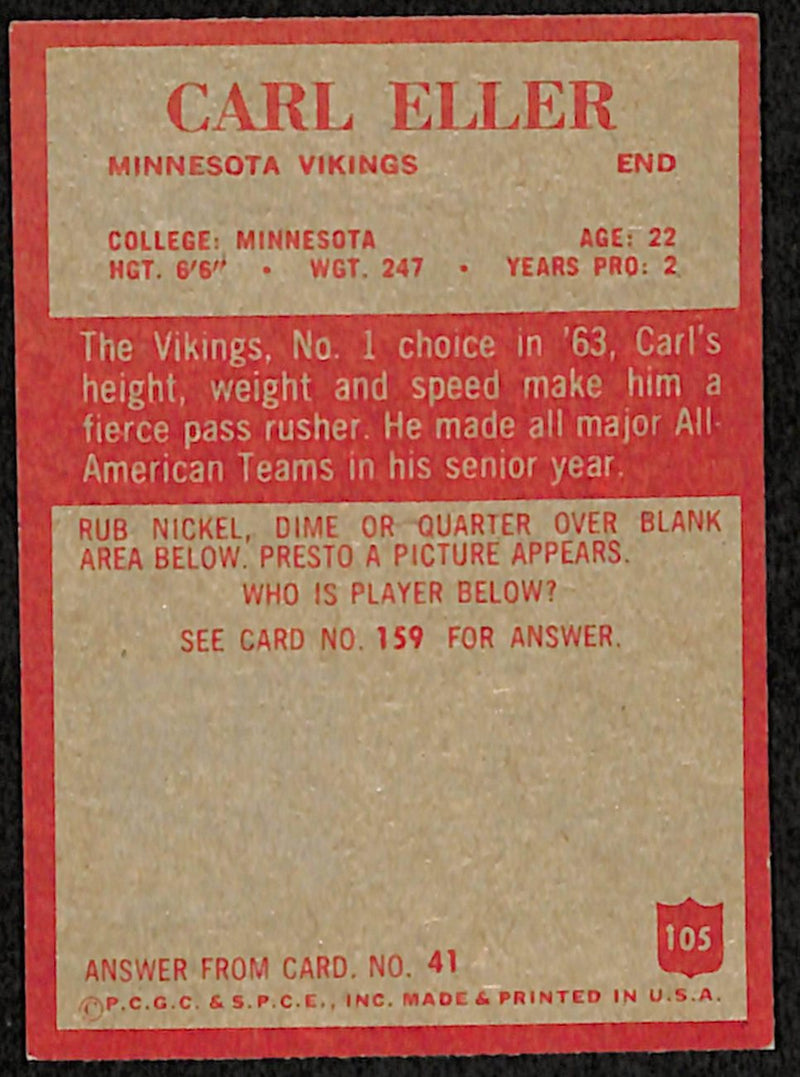 1965 Philadelphia Football Vikings Team Set (13/14) Cards Carl Eller RC 189255
