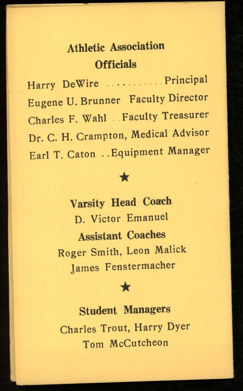 1948 William Penn High School Football 2.5x4.25 Pocket Schedule Harrisburg, PA