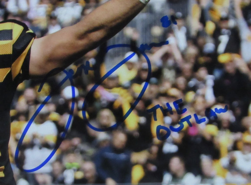 Jesse James Steelers Signed/Inscr"The Outlaw" 11x14 Color Photo JSA 141517