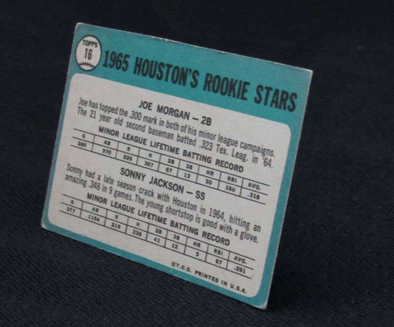 1965 Topps Rookie Joe Morgan/Sonny Jackson #16 Authentic Card Colt 45's 176795