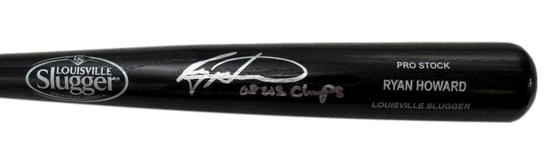 Ryan Howard Signed/Inscribed Louisville Slugger Black Bat Phillies JSA 192229