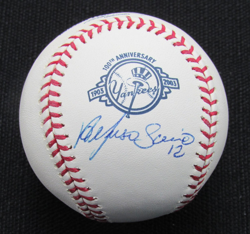 Alfonso Soriano Signed/Auto Yankees 100th OML Baseball JSA  186932