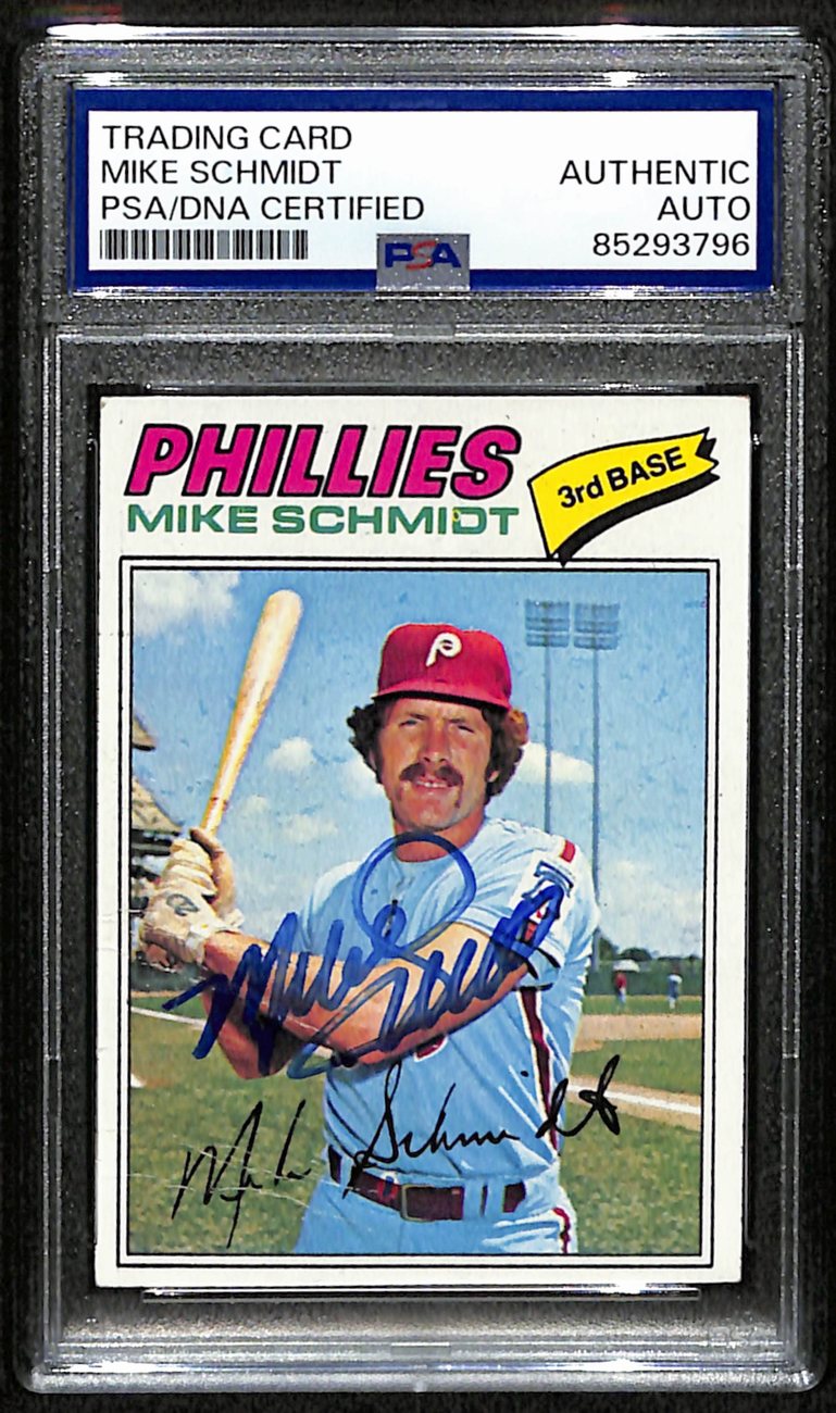 Mike Schmidt HOF Signed/Autographed 1977 Topps Card #140 Phillies PSA/DNA 190645