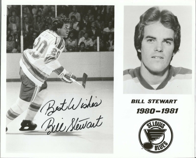 Bill Stewart St. Louis Blues Signed/Autographed 8x10 B/W Photo Collage 150320