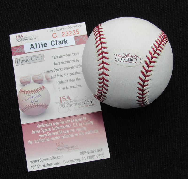 Allie Clark Signed/Auto Yankees 100th OML Baseball JSA Inscr 186939