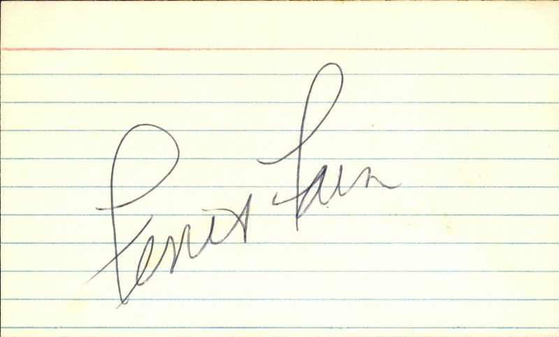 Ferris Fain Philadelphia Athletics d.2001 Signed/Auto  3x5 Index Card 162563