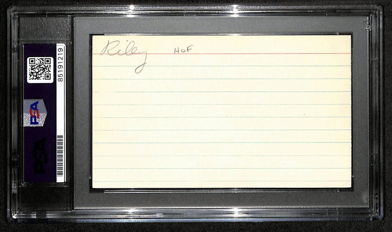 Pat Riley HOF Signed/Auto 3x5 Index Card Los Angeles Lakers PSA/DNA 188589