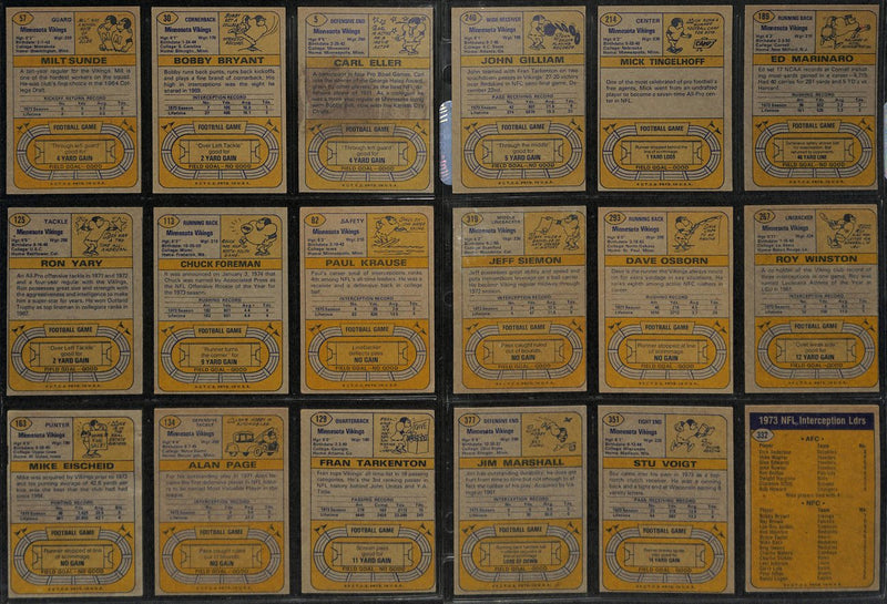 1974 TOPPS Football Minnesota Vikings Team Cards (23) 189264