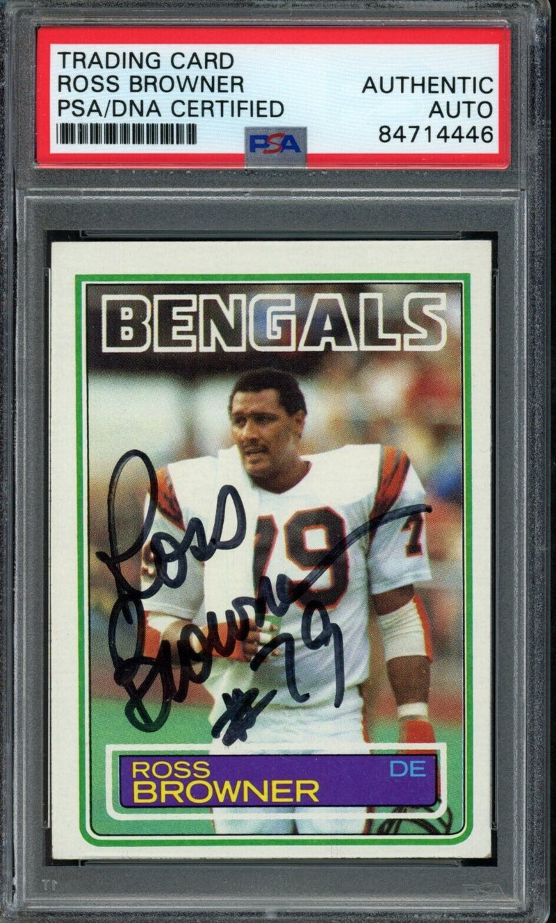 1983 TOPPS Ross Browner #234 Authentic Card Signed Bengals PSA/DNA 176682