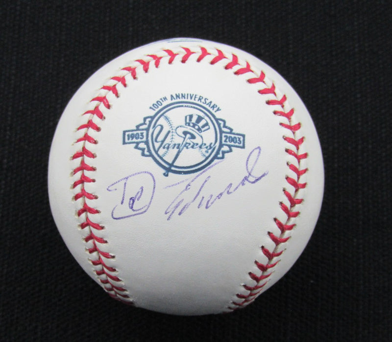 Doc Edwards Signed/Auto Yankees 100th OML Baseball JSA 186654