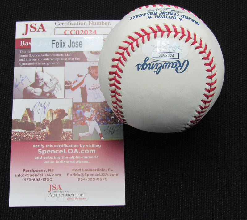 Felix Jose Signed/Auto Yankees 100th OML Baseball JSA 186724