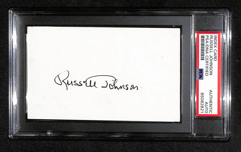 Russell Johnson Signed 3x5 Index Card "Gilligan's Island" PSA/DNA 183958