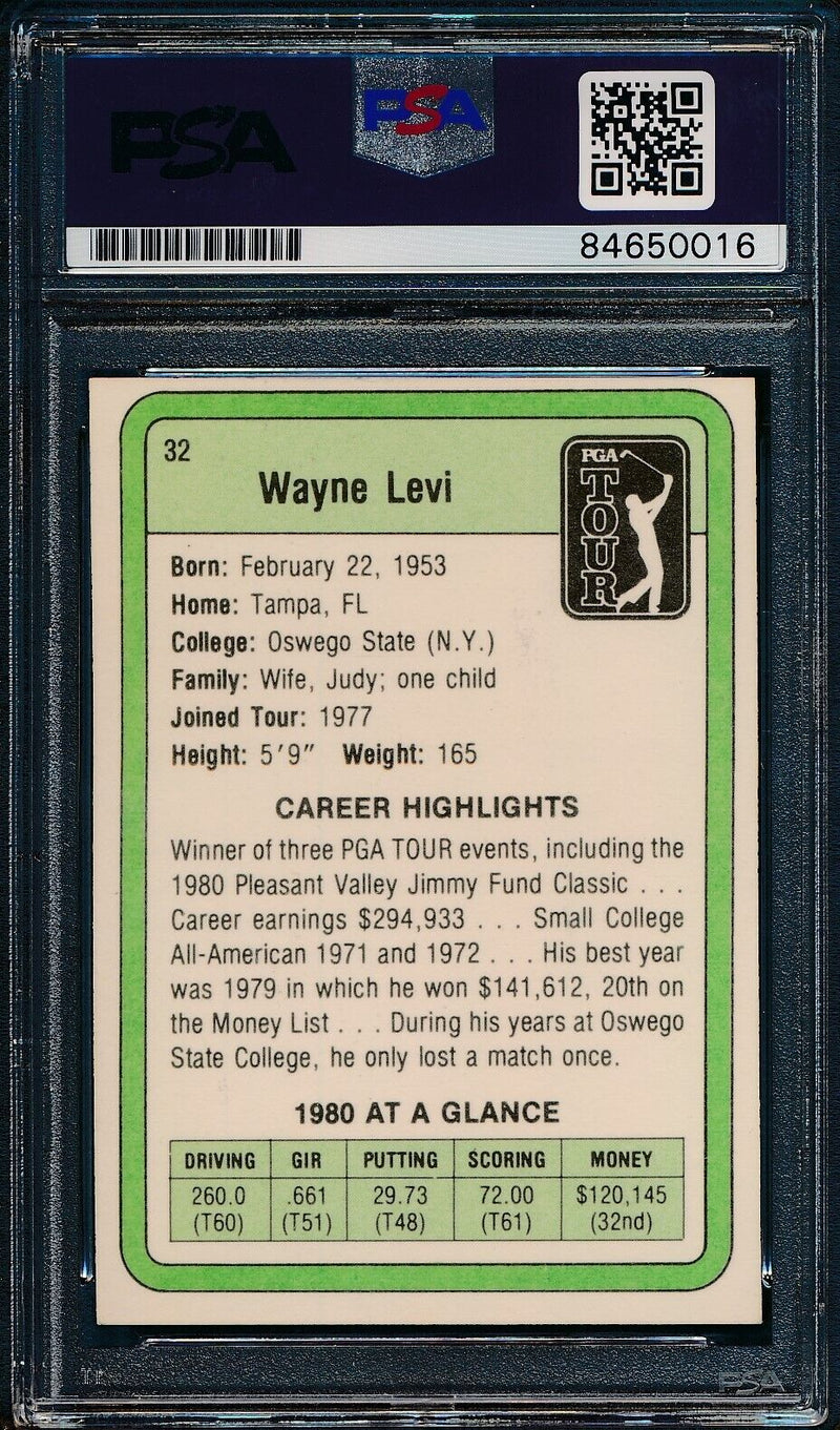 1981 DONRUSS PGA Wayne Levi #32 Authentic Card Signed PSA/DNA 176072