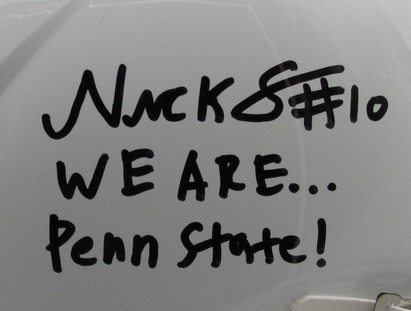 Nick Singleton Signed/Inscr Full Size Speed Replica Helmet Penn State Fanatics