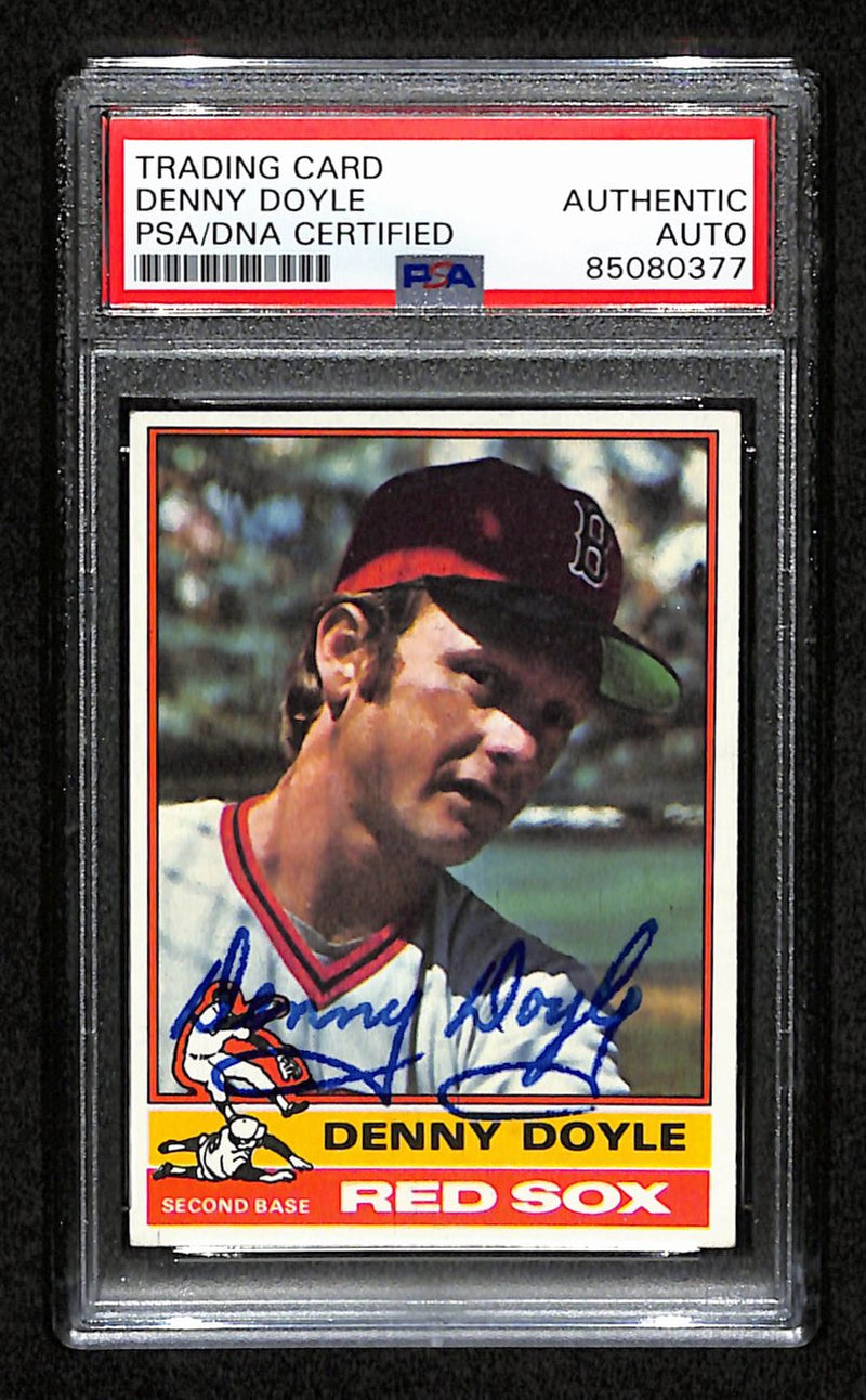 Denny Doyle Signed 1976 Topps Card #381 Boston Red Sox PSA/DNA 184391