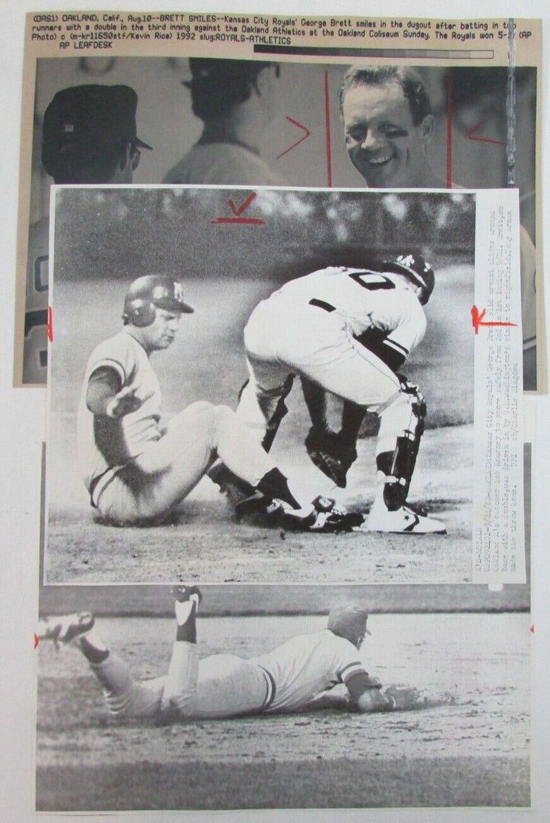 Lot of 9 George Brett Kansas City Royals 1980's-90's News Wire Photos 157376