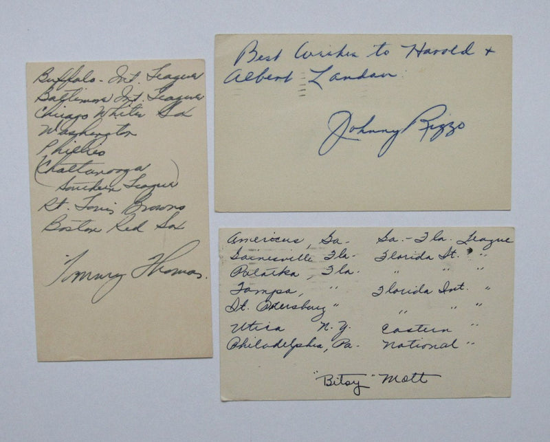 Lot of 9 Postcards Signed/Inscribed by Vintage Baseball Players 168926