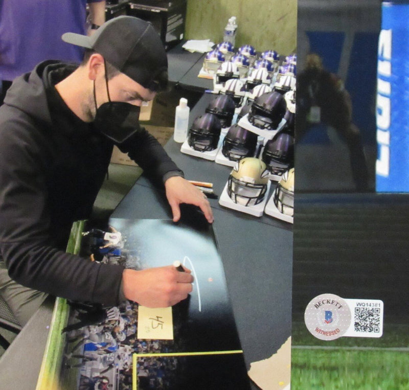 Justin Tucker Baltimore Ravens Signed/Autographed 16x20 Photo Beckett 164787