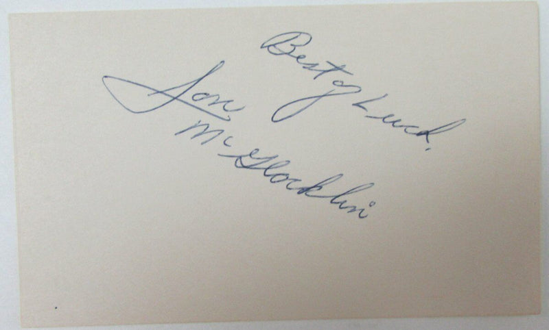 Jon McGlocklin Milwaukee Bucks/Royals Signed 3x5 Index Card 149637
