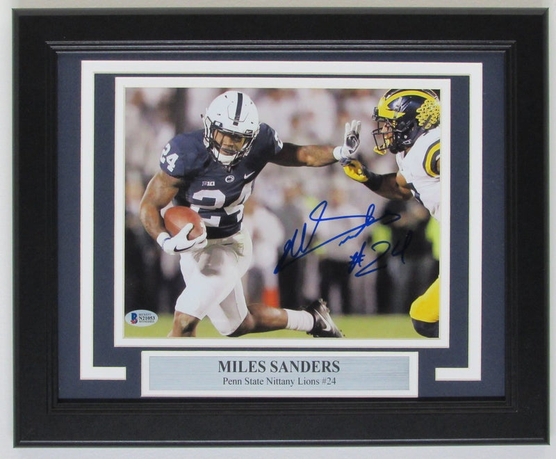 Miles Sanders Penn State Signed/Autographed 8x10 Photo Framed Beckett 146689