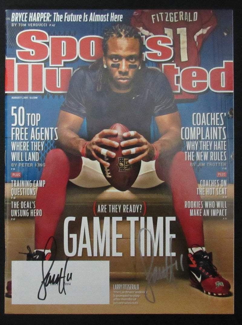 Larry Fitzgerald Signed 2011 Sports Illustrated Magazine NO LABEL JSA 190779