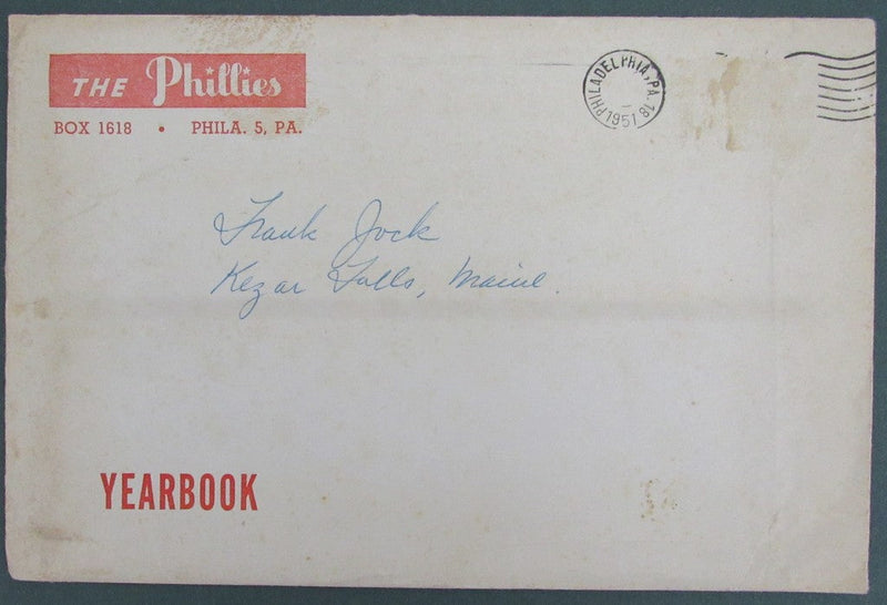 1951 Philadelphia Phillies Year Book/Media Guide with Mailing Envelope 188426