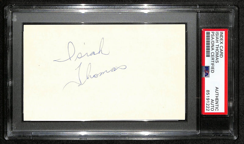 Isiah Thomas HOF Signed/Auto 3x5 Index Card Detroit Pistons PSA/DNA 188591