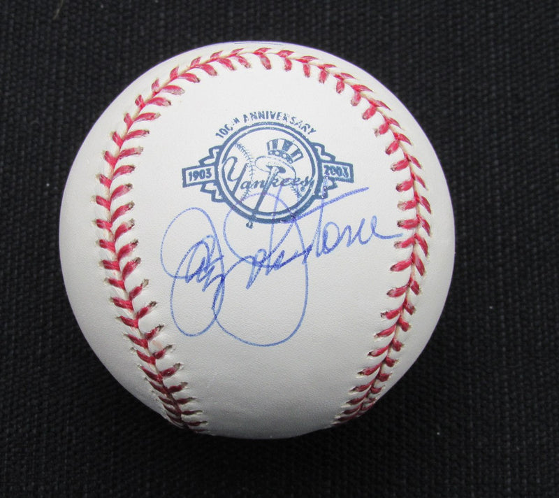Jay Johnstone Signed/Auto Yankees 100th OML Baseball JSA 186686