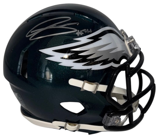 Andrew Mukuba signed Philadelphia Eagles Speed mini helmet side view