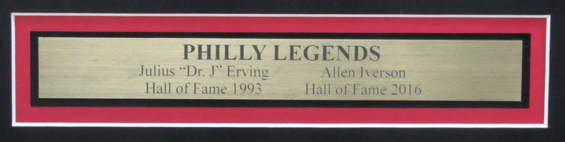 Julius Erving/Allen Iverson HOF 76ers Autographed 16x20 Photo Framed PSA/DNA 347