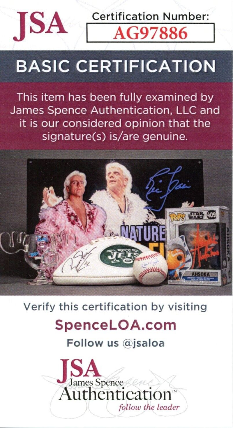 Merlin Olsen HOF Autographed Goal Line Art GLAC Postcard Rams JSA